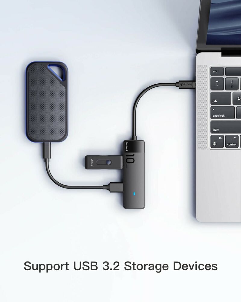 High-Speed USB C Hub with 4 USB A Ports