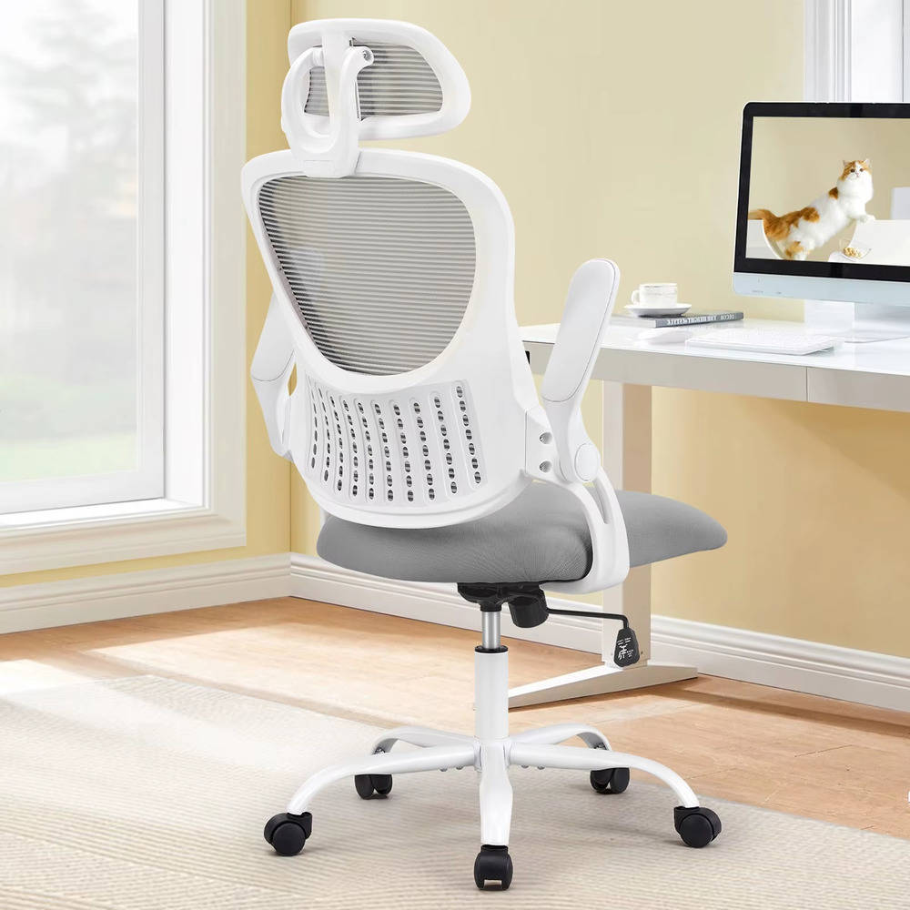 Ergonomic Mesh Office Chair with Flip-Up Arms and Adjustable Headrest