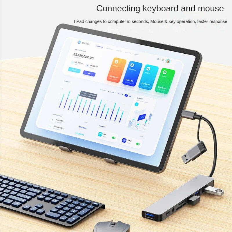 USB-C Multi-Port Docking Station with USB 3.0, SD/TF Card Reader, Audio Jack