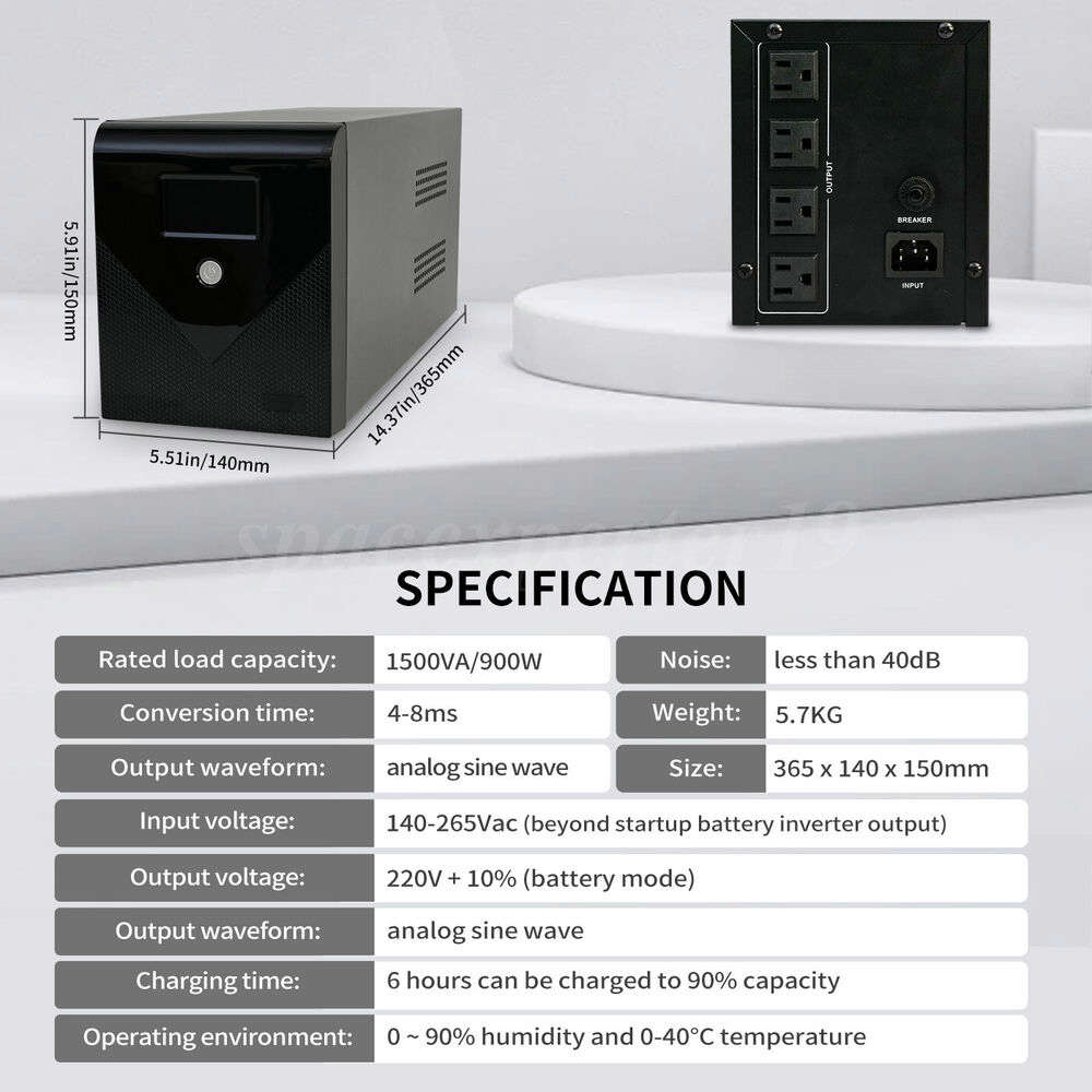 Uninterruptible Power Supply 1500VA 900W with LCD Display