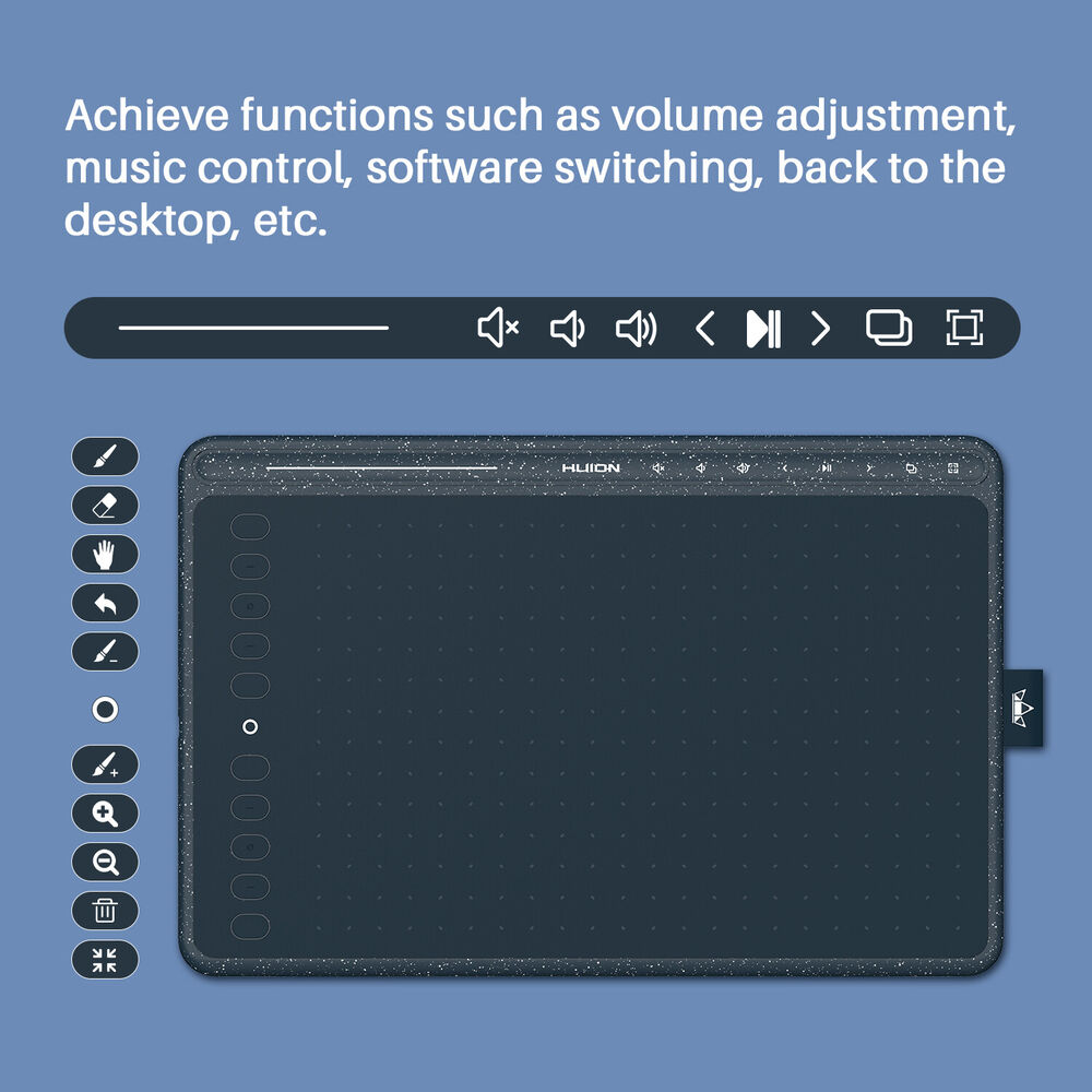 Huion HS611 Graphics Tablet - Certified Refurbished with Tilt and Battery-Free Pen