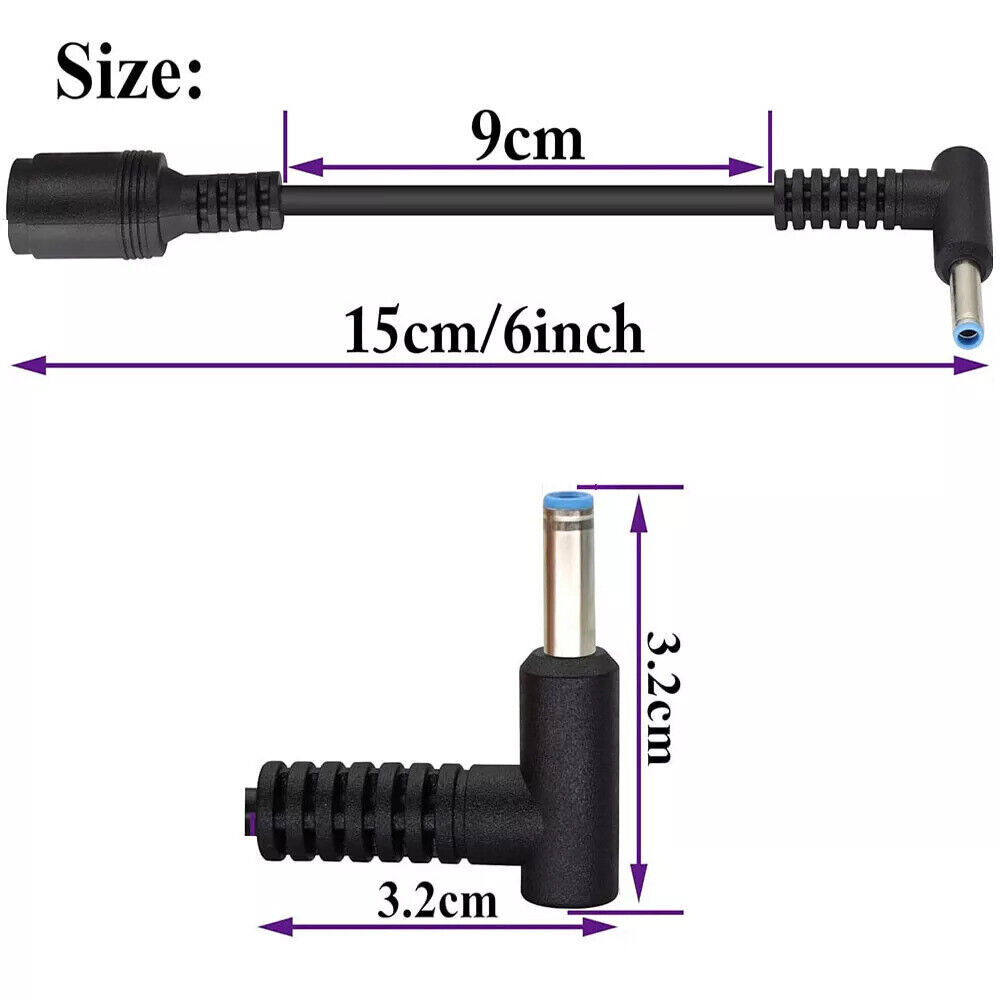 7.4mm to 5.0mm Power Charger Converter Cable for HP and Dell Laptops