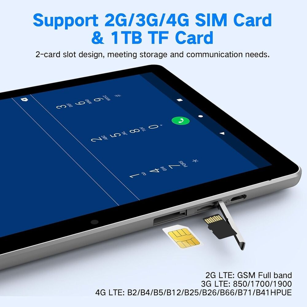 Refurbished 10.1 Inch Android 13 Tablet with 4G LTE and Protective Case