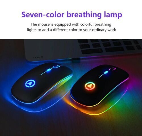 2.4GHz Rechargeable RGB Wireless Optical Mouse for PC and Laptop