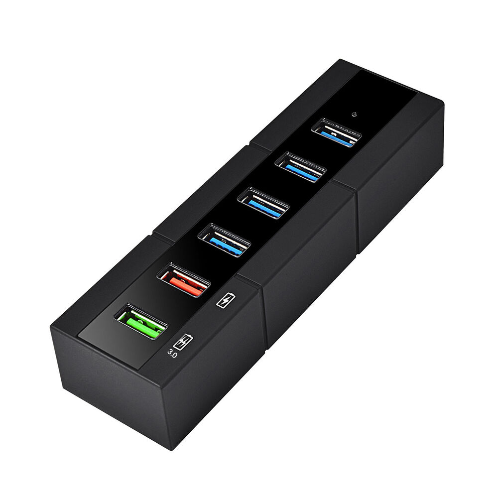 6-Port USB 3.0 Hub with Switcher for High-Speed Data Transfer and Charging