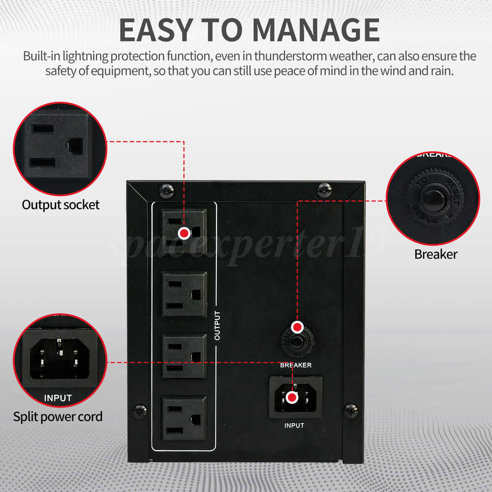 Uninterruptible Power Supply 1500VA 900W with LCD Display