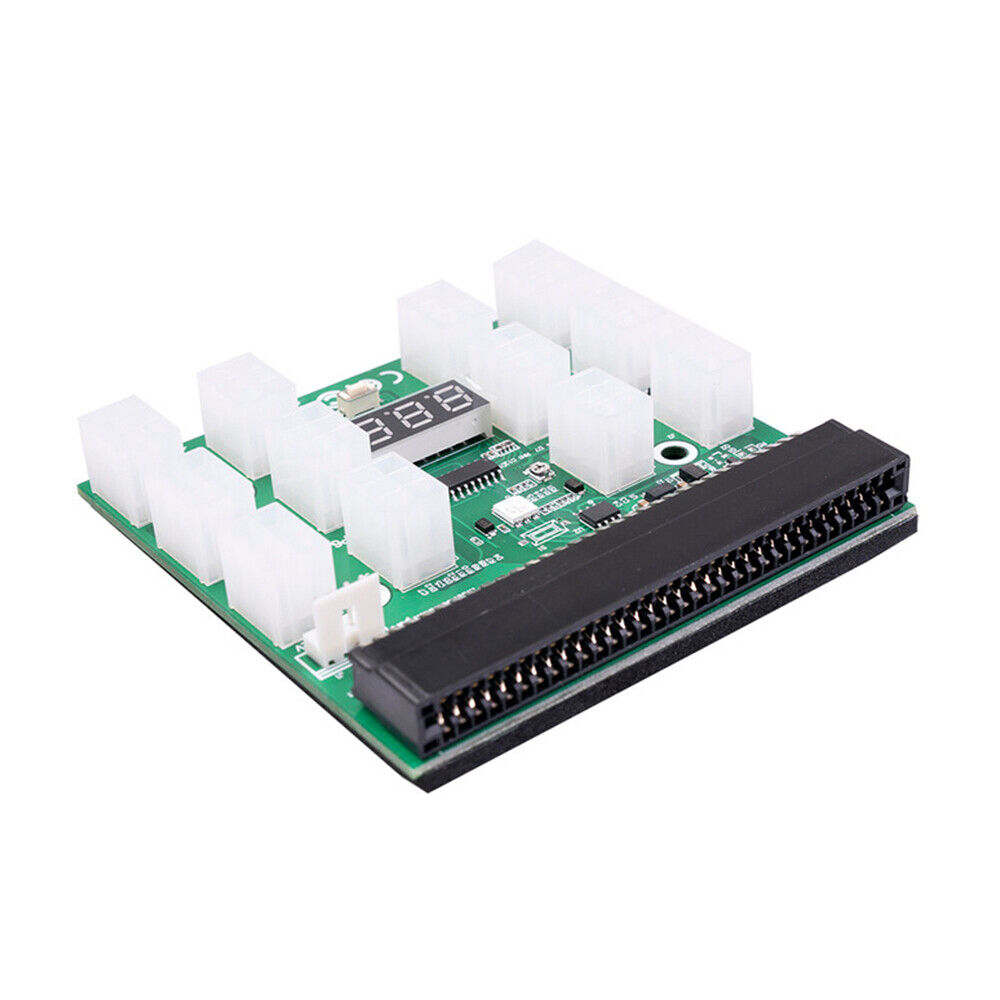 High-Performance 1600W Mining Power Breakout Board with 12 Ports and PCIE Cables