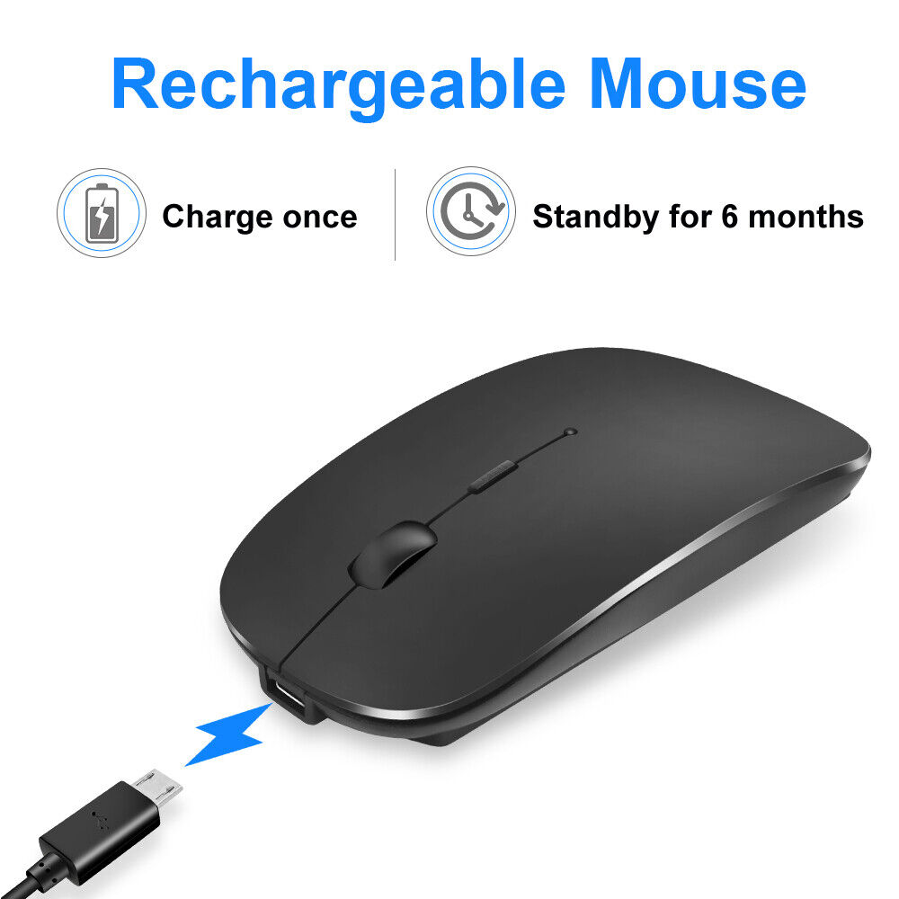 Rechargeable Universal Wireless Mouse for Multiple Devices