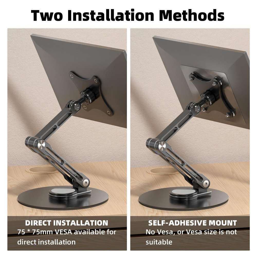 75mm VESA Foldable Monitor Stand for 15.6-17" Displays