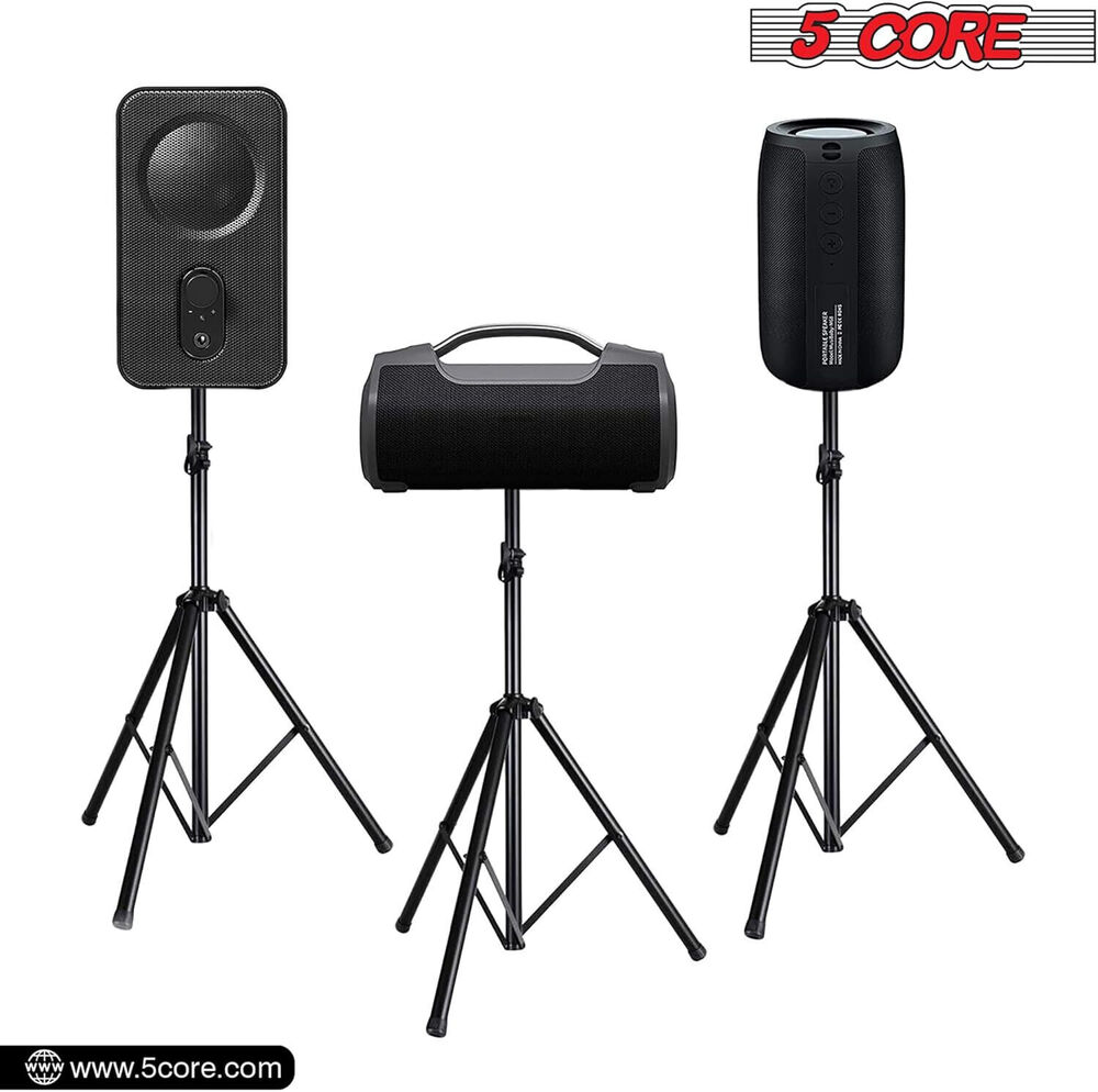 5Core Adjustable Tripod Floor Speaker Stands for DJ and Studio Use