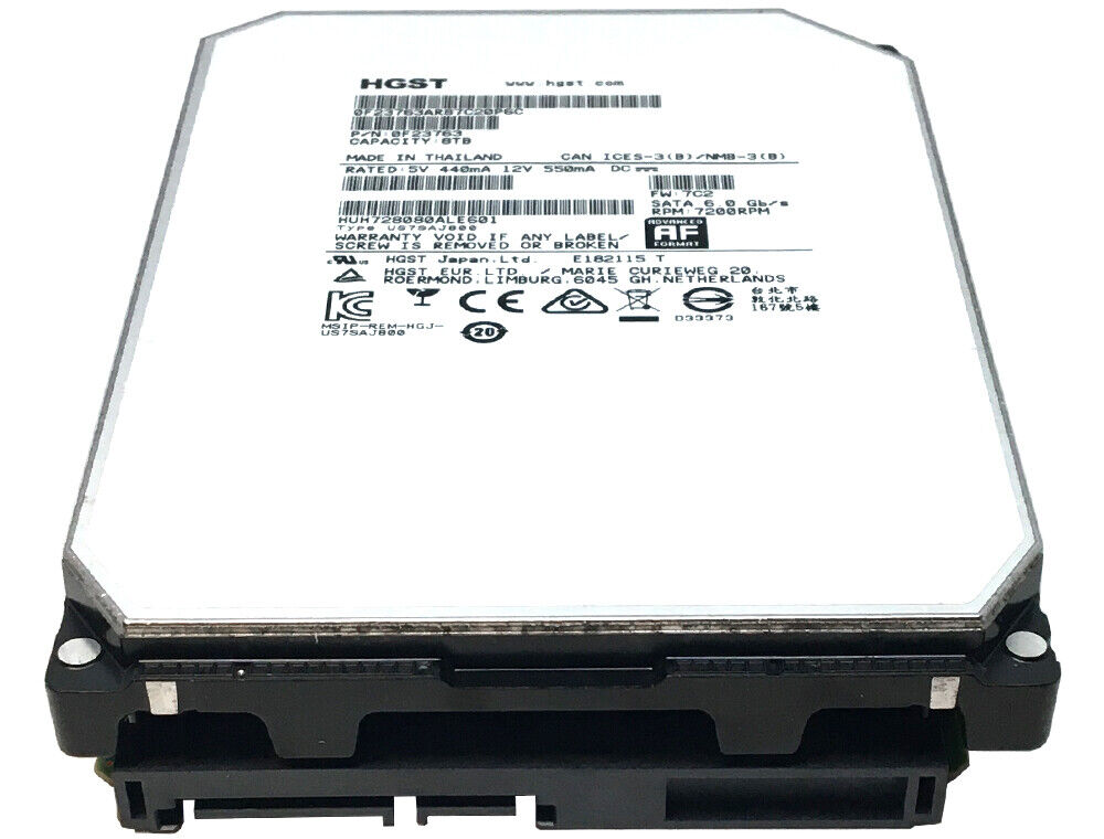 HGST Ultrastar HUH728080ALE601 8TB 7200RPM SATA 6Gb/s Hard Drive