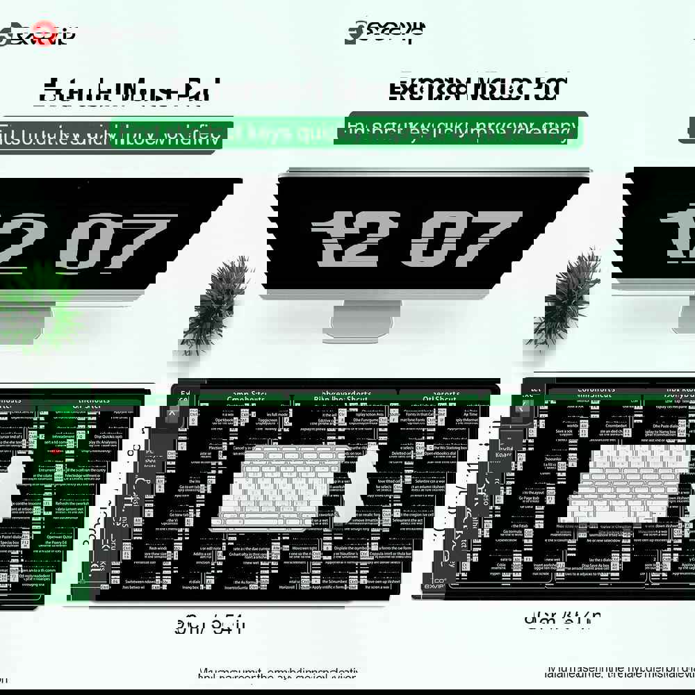 Excel Shortcuts Mouse Pad - Ergonomic Desk Mat for Enhanced Productivity