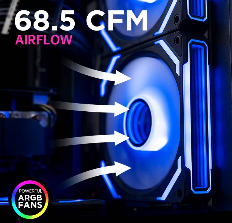 Cosmiq ARGB 120mm Modular Fan Daisy Chain - Optimized PC Cooling Solution