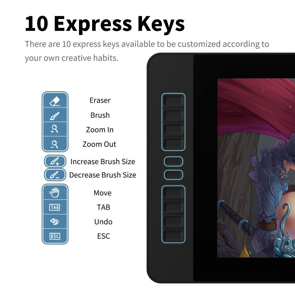 GAOMON PD1560 Digital Graphic Drawing Tablet with 10 Shortkeys and Screen Pen Display