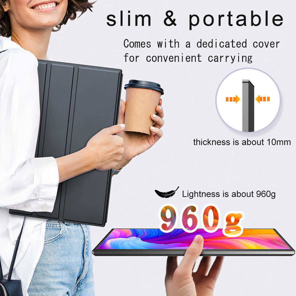 UPERFECT 17.3" FHD HDR Portable Gaming Monitor with HDMI and USB-C