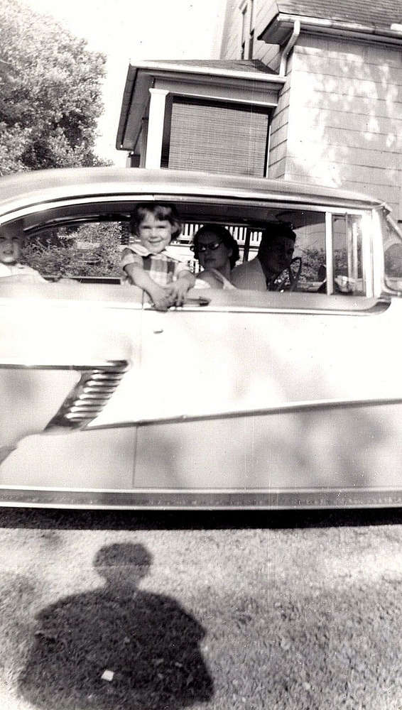 1959 Vintage Family Outdoor Photo with Car