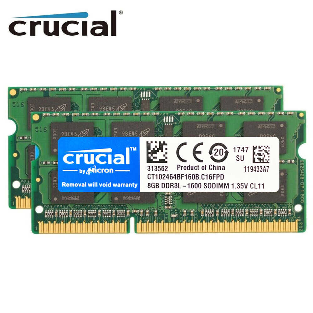 Crucial 8GB DDR3L 1600MHz SODIMM Laptop Memory Upgrade