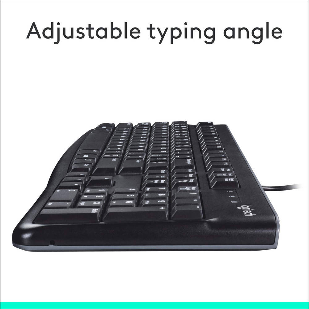 Logitech K120 Wired Keyboard - Spill-Resistant, Full-Size for PC