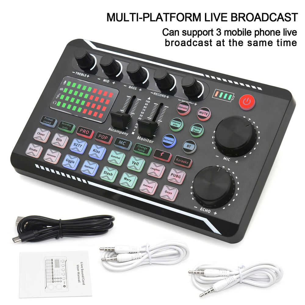 Professional DJ Mixer with Live Sound Card and Voice Changer Effects