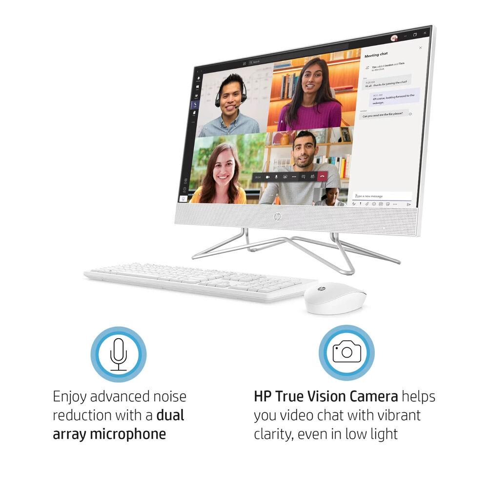 HP 24-Inch All-in-One Desktop PC with 11th Gen Intel i3, 4GB RAM, 256GB SSD, Windows 11