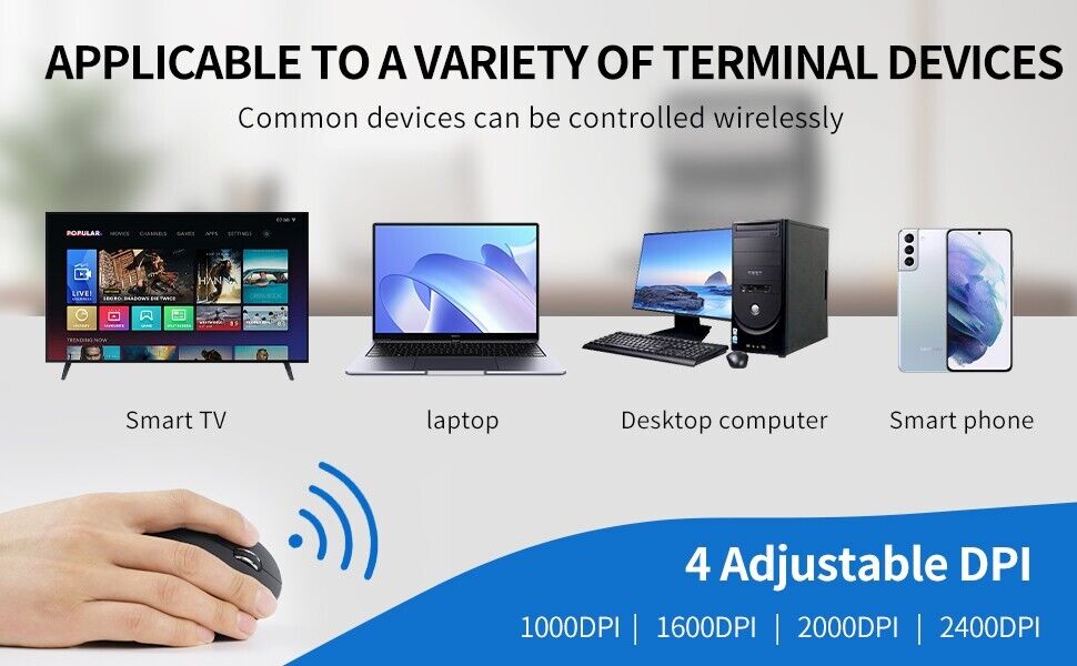 Ergonomic Vertical Wireless Rechargeable Mouse - Optimized for Comfort and Efficiency