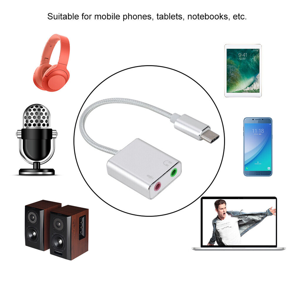 Premium Aluminum Alloy External Sound Card for Enhanced Audio on Tablets and Mobile Phones