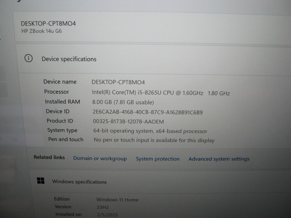 HP ZBook 14U G6 Workstation Laptop