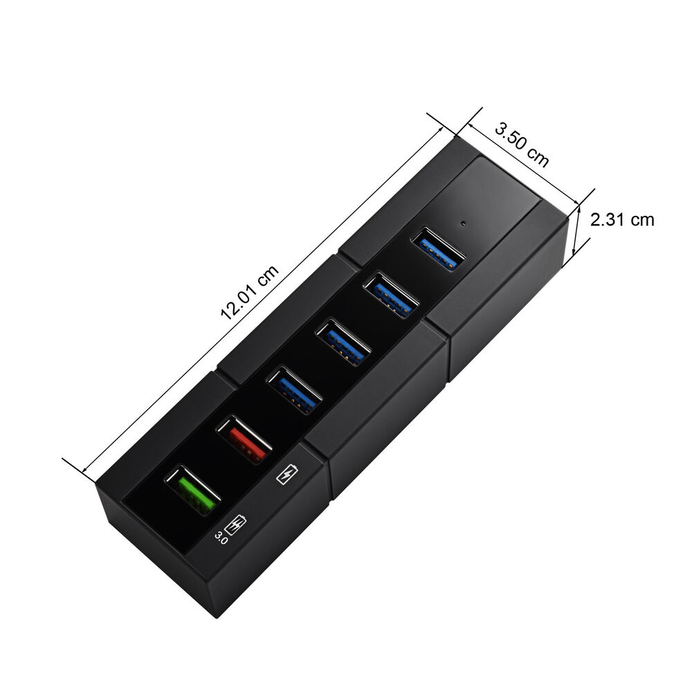6-Port USB 3.0 Hub with Switcher for High-Speed Data Transfer and Charging