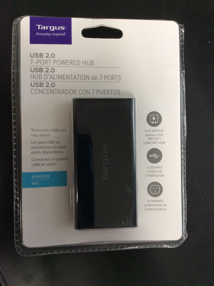 TARGUS USB 2.0 7-Port Powered Hub ACH215 - High-Speed Data Transfer Hub