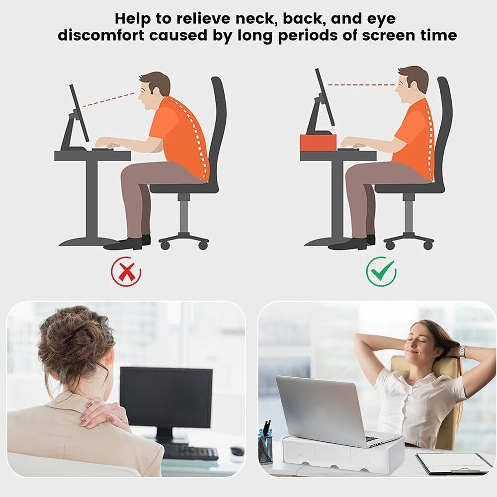 Ergonomic Monitor Riser Shelf - Desk Organizer for Enhanced Workspace