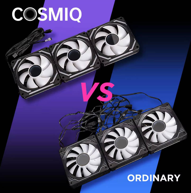 Cosmiq ARGB 120mm Modular Fan Daisy Chain - Optimized PC Cooling Solution