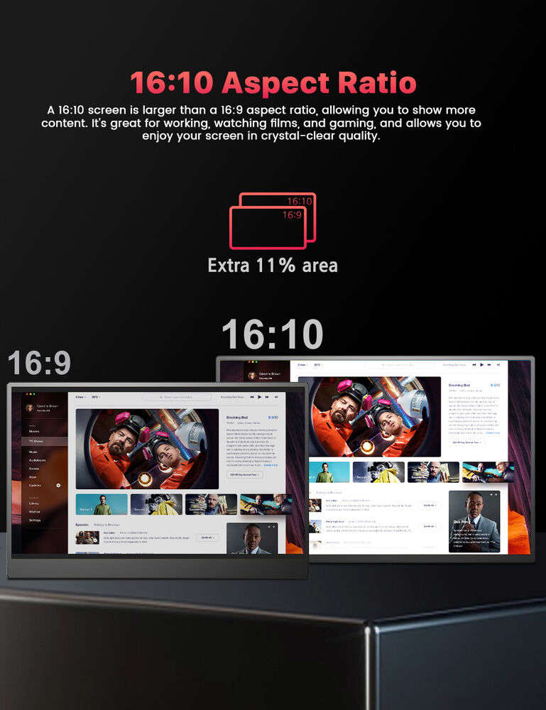 UPERFECT 16" 120Hz Portable Gaming Monitor with IPS Screen