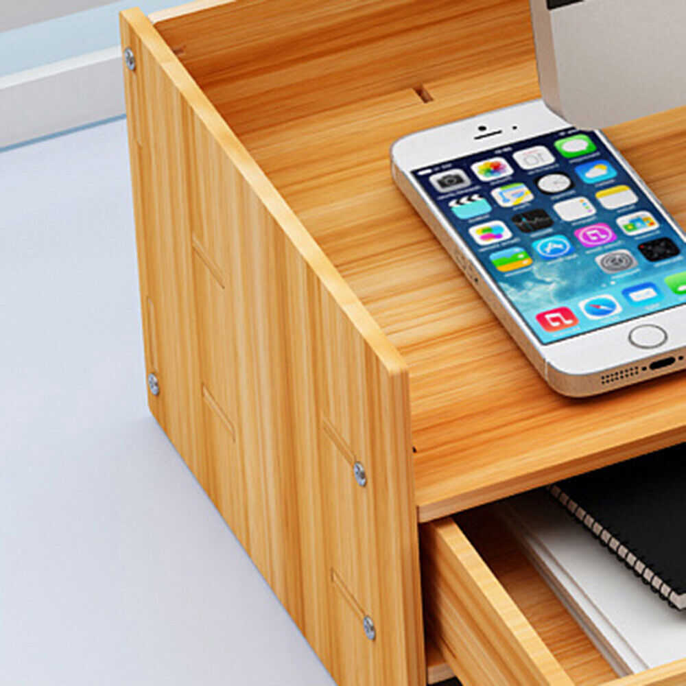 Ergonomic Computer Monitor Stand with Storage Drawer
