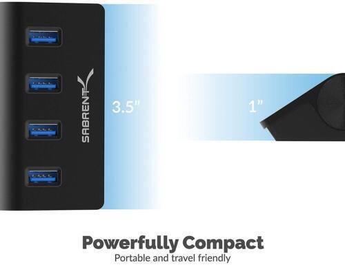 SABRENT 4-Port USB 3.0 Aluminum Hub with 2.5ft Cable (HB-MC3B)