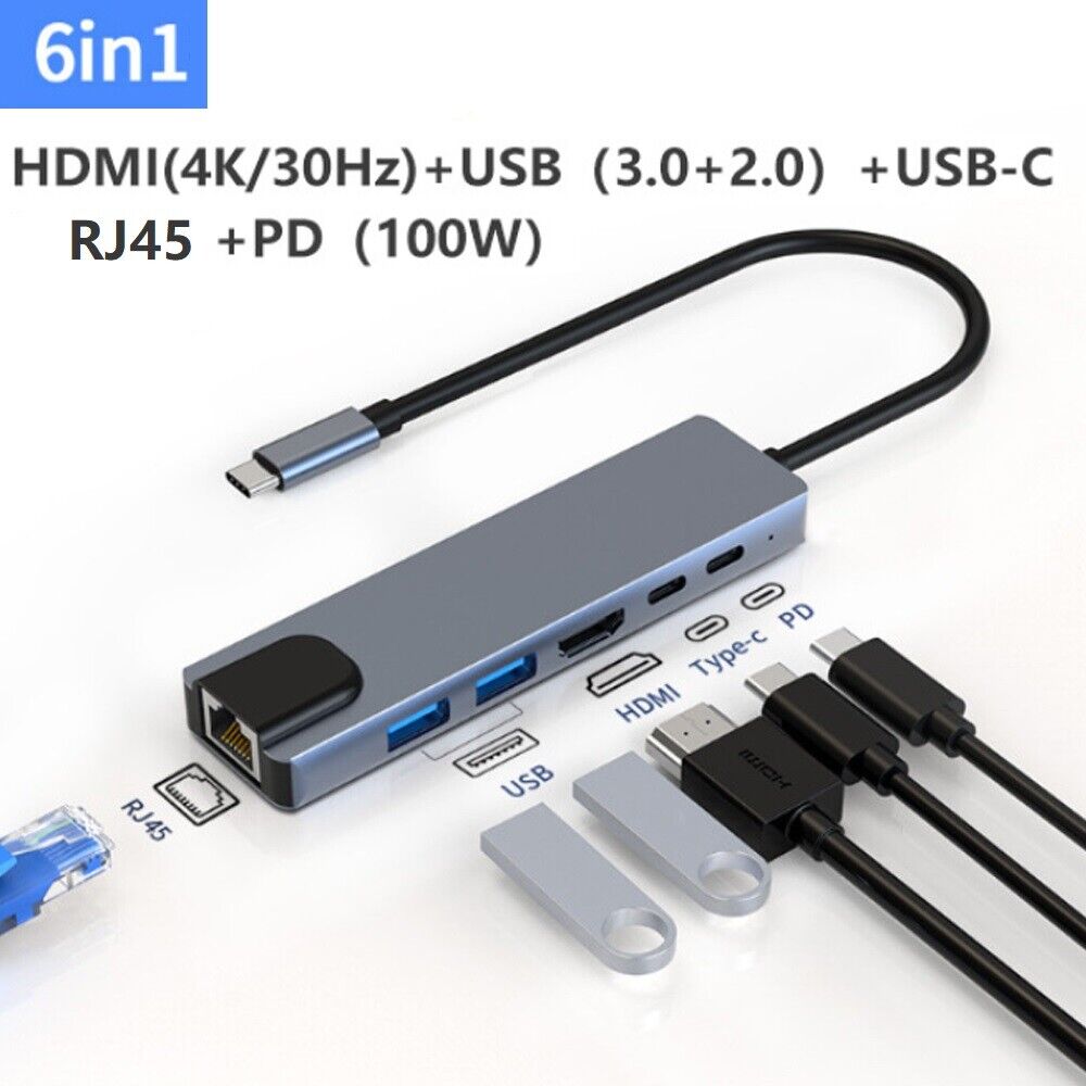 USB-C Hub with Ethernet Port for MacBook Pro/Air and iPad Pro