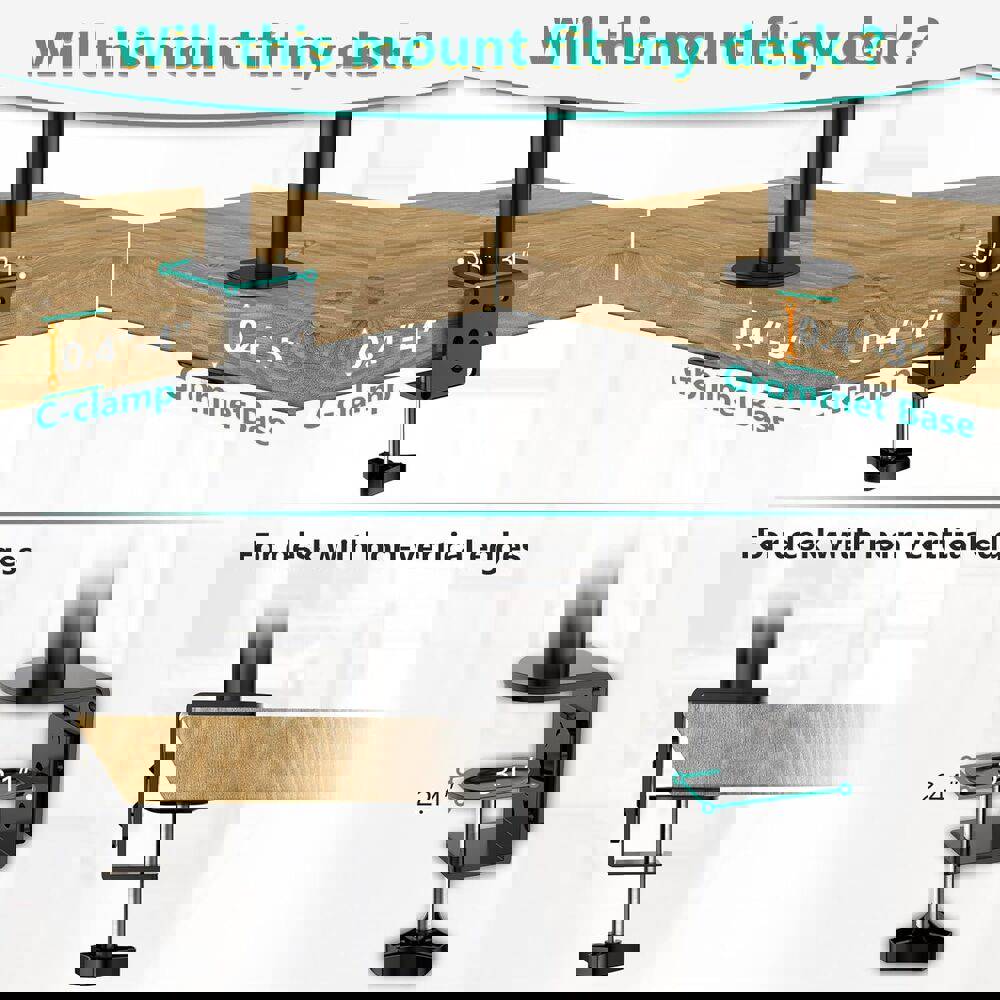 Fully Adjustable Triple Monitor Desk Mount Stand