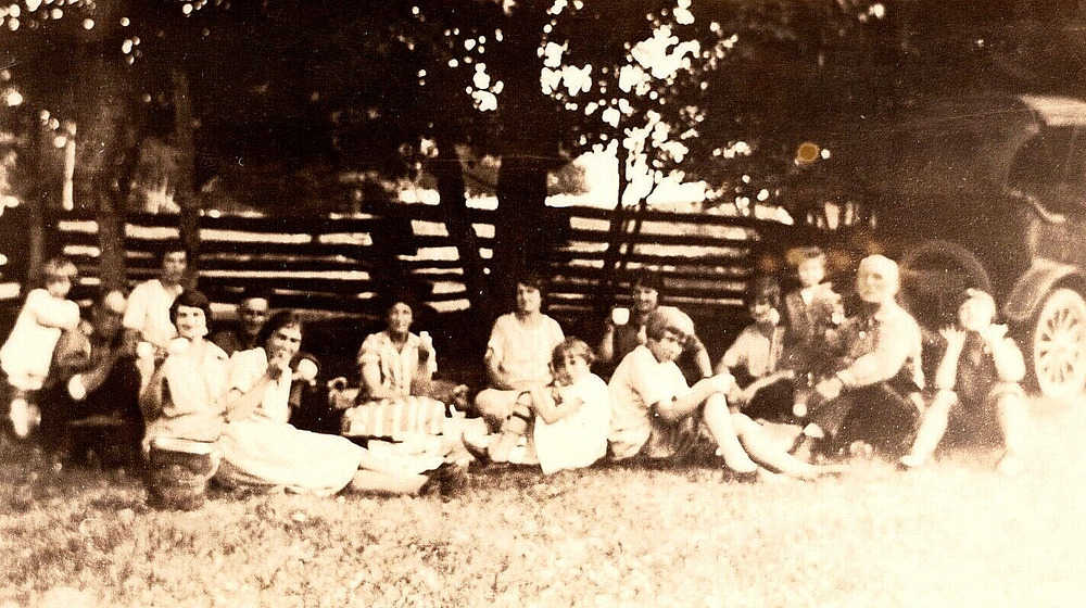 Vintage Outdoor Family Picnic Photo