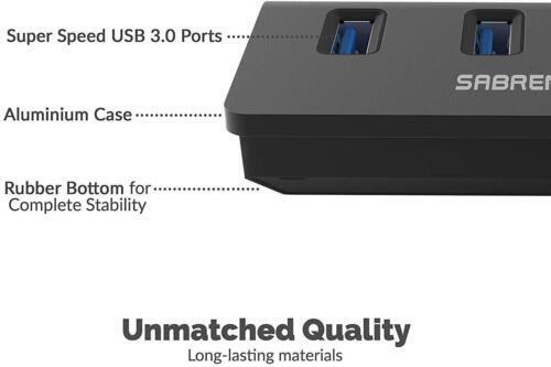 SABRENT 4-Port USB 3.0 Aluminum Hub with 2.5ft Cable (HB-MC3B)