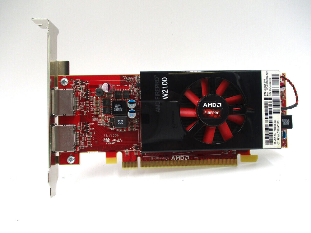 HP AMD FirePro W2100 2GB DDR3 Dual DP PCIe x16 Graphics Card