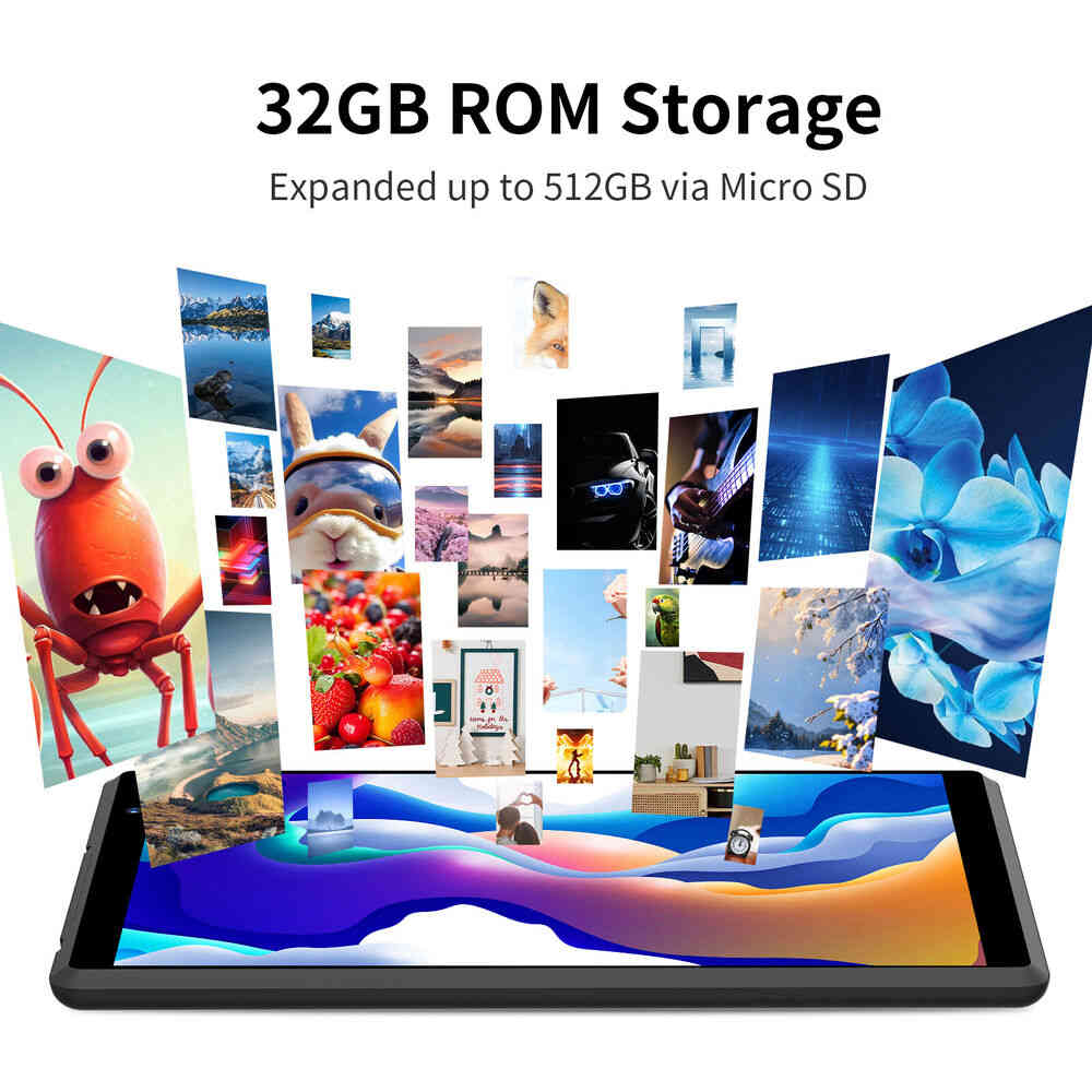 Pritom 8" Android 10 Tablet with Quad-Core, 32GB Storage, Dual Cameras