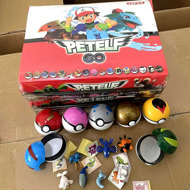 Pokemon 12-Piece Ball Model Set - Collectible Anime Figures for Kids