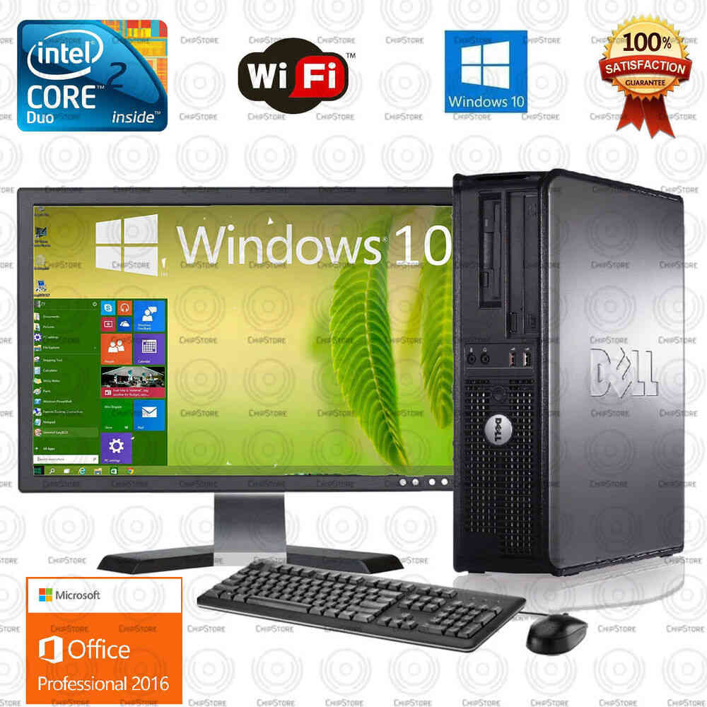 Dell Core 2 Duo Desktop PC with 500GB HDD, WiFi, Windows 10, MS Office