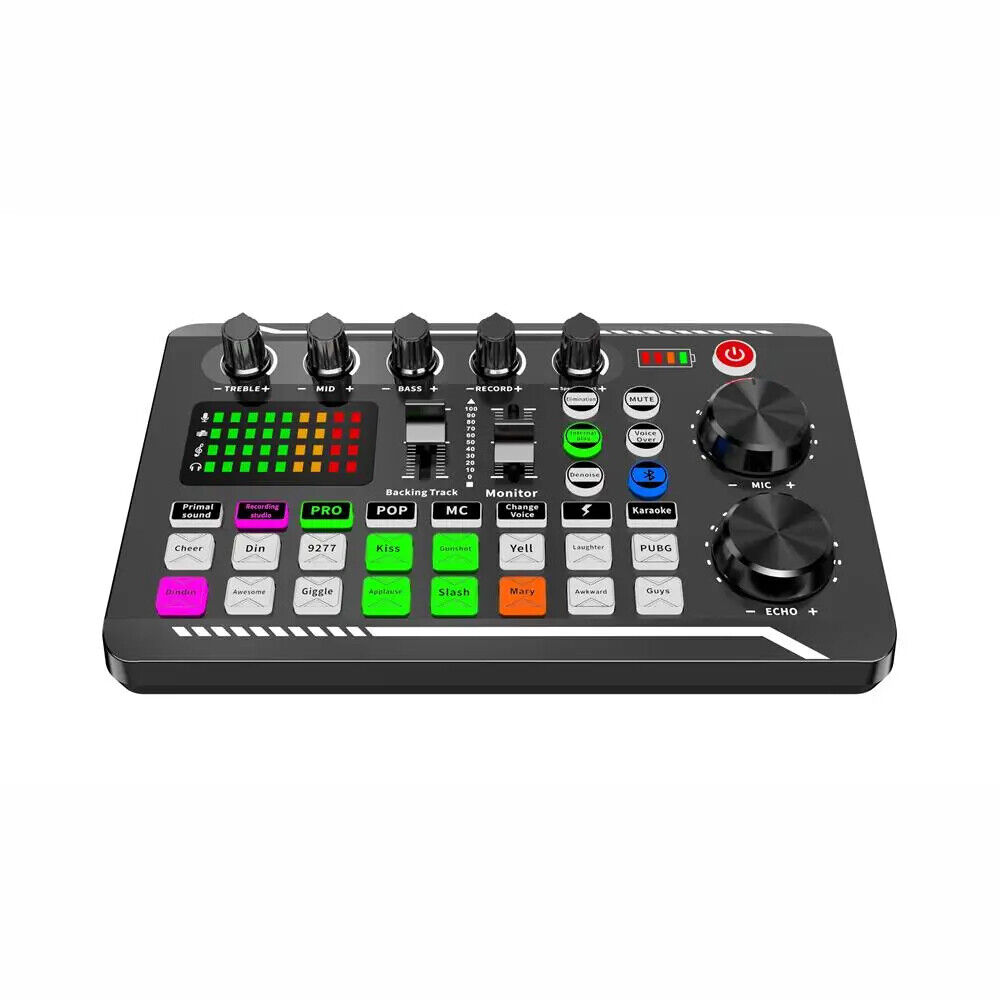 Professional DJ Mixer with Live Sound Card and Voice Changer Effects