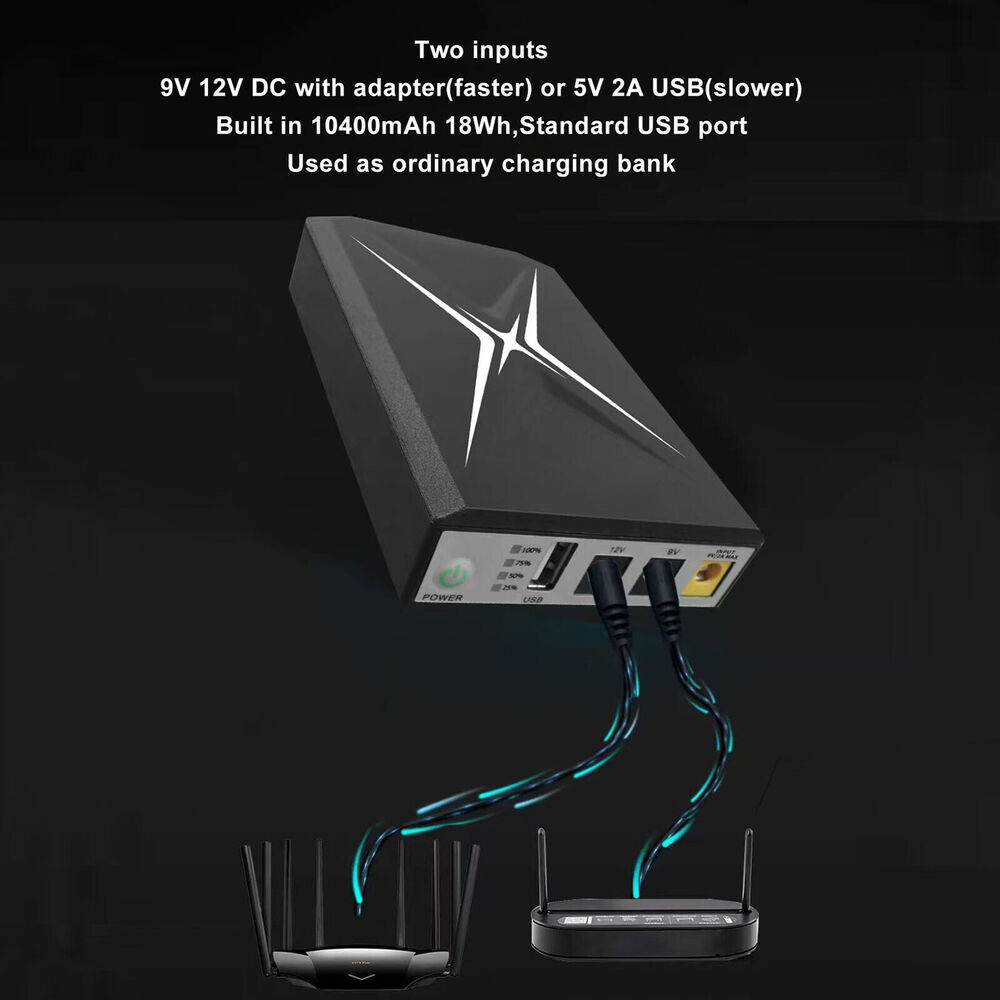 10400mAh Mini UPS Battery Backup for Security Cameras and Routers