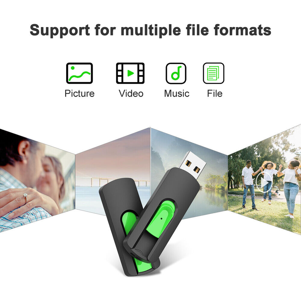Retractable USB 2.0 Flash Drive - 32GB, 64GB, 128GB Memory Storage