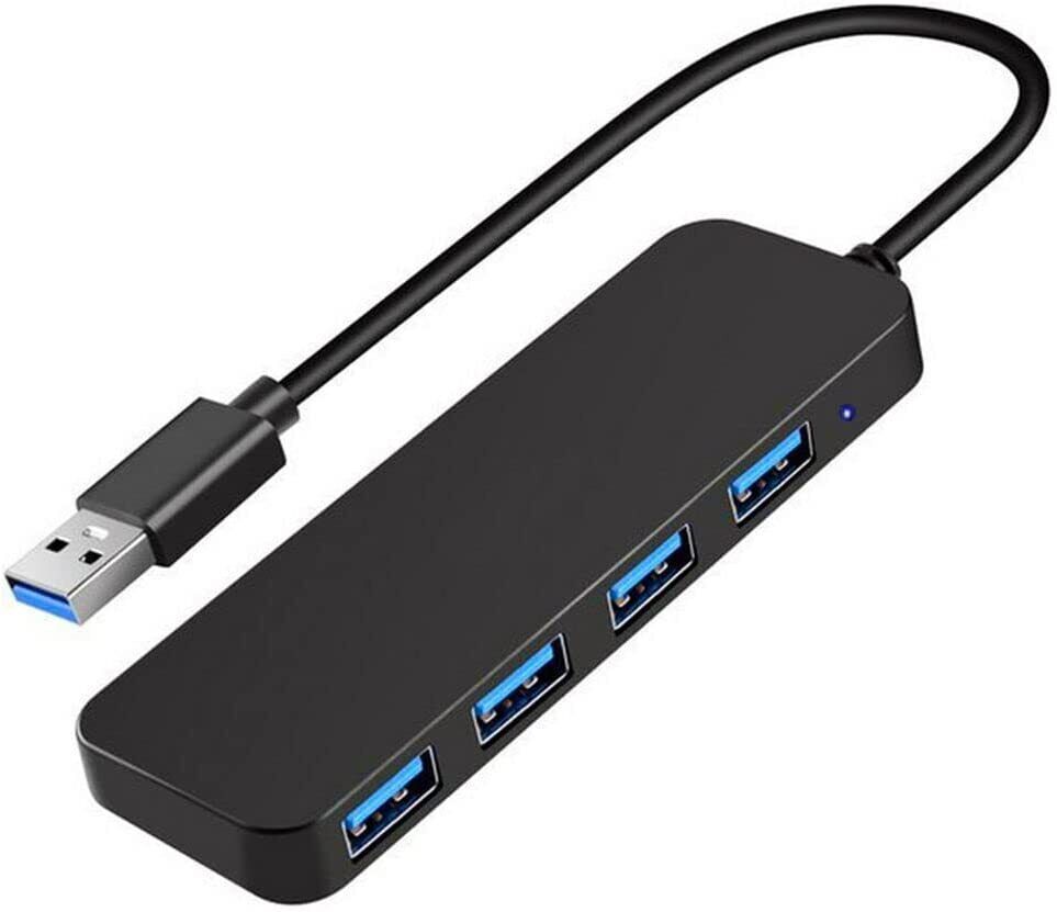 4-Port USB 3.0 Hub with Splitter and Expander for Enhanced Connectivity