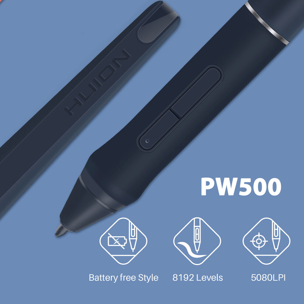Huion HS611 Graphics Tablet - Certified Refurbished with Tilt and Battery-Free Pen