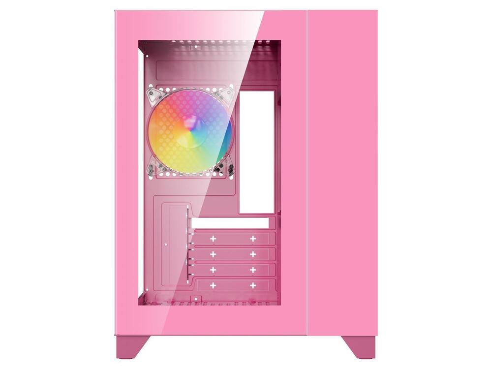 DIYPC ARGB-Q3.v2-Pink Gaming Case with USB 3.0 and Tempered Glass