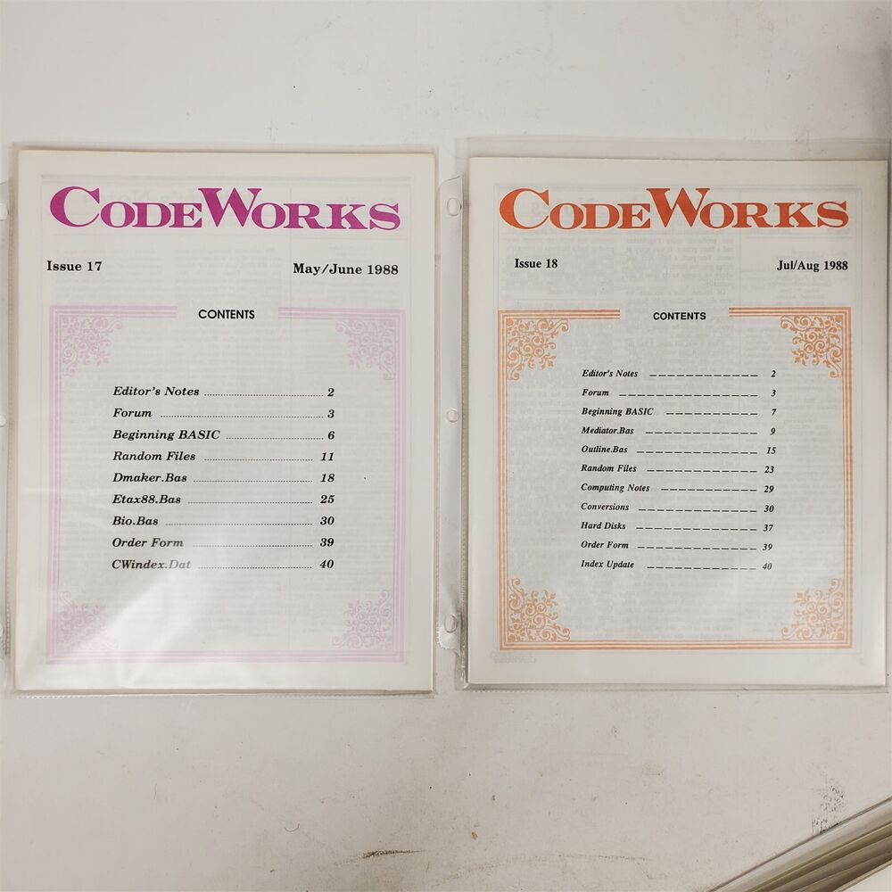 Complete Vintage CodeWorks Magazine Set 1985-1990