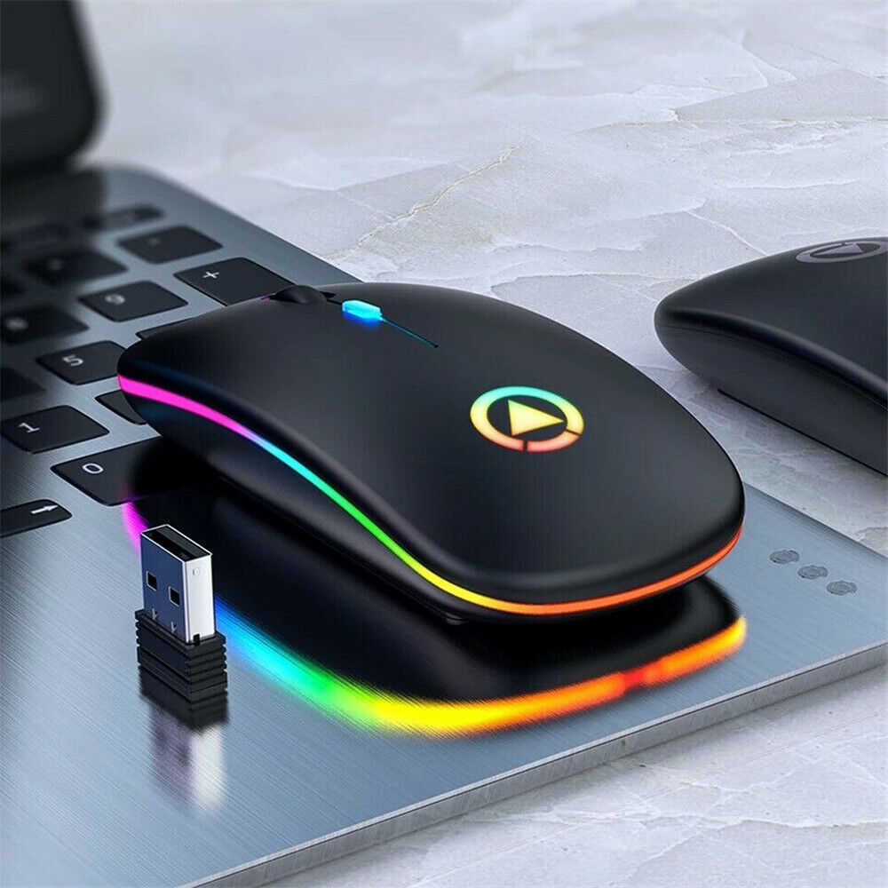 2.4GHz Rechargeable RGB Wireless Optical Mouse for PC and Laptop